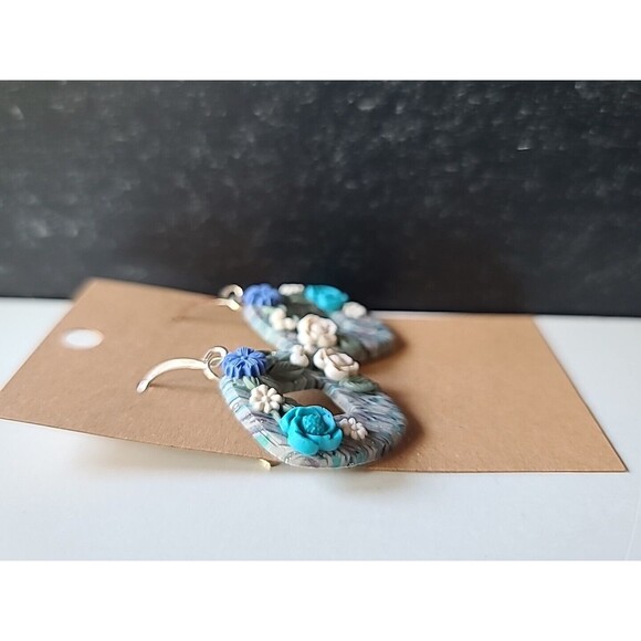 Polymer Clay Floral Dangling Pierced Earrings New - Picture 4 of 10
